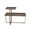 2 Tier Rectangular Modern Metal Accent Table, Gold By Casagear Home