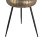 Round Top Accent Table with Tripod Base Large Gold and Black By Casagear Home BM240971