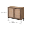 2 Door Accent Cabinet with Woven Rattan Front Brown By Casagear Home BM241084