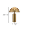 Table Lamp with Metal Umbrella Shade and Cylindrical Body Brass By Casagear Home BM241099