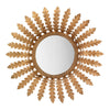 Mirror with Metal Frame and Leaf Design, Brass and Silver By Casagear Home