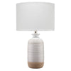 Table Lamp with Brushed Ceramic Body and Fabric Shade, Cream By Casagear Home