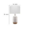 Table Lamp with Brushed Ceramic Body and Fabric Shade Cream By Casagear Home BM241121