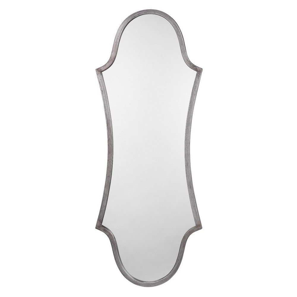 Mirror with Arched Design and Metal Frame, Antique Silver By Casagear Home