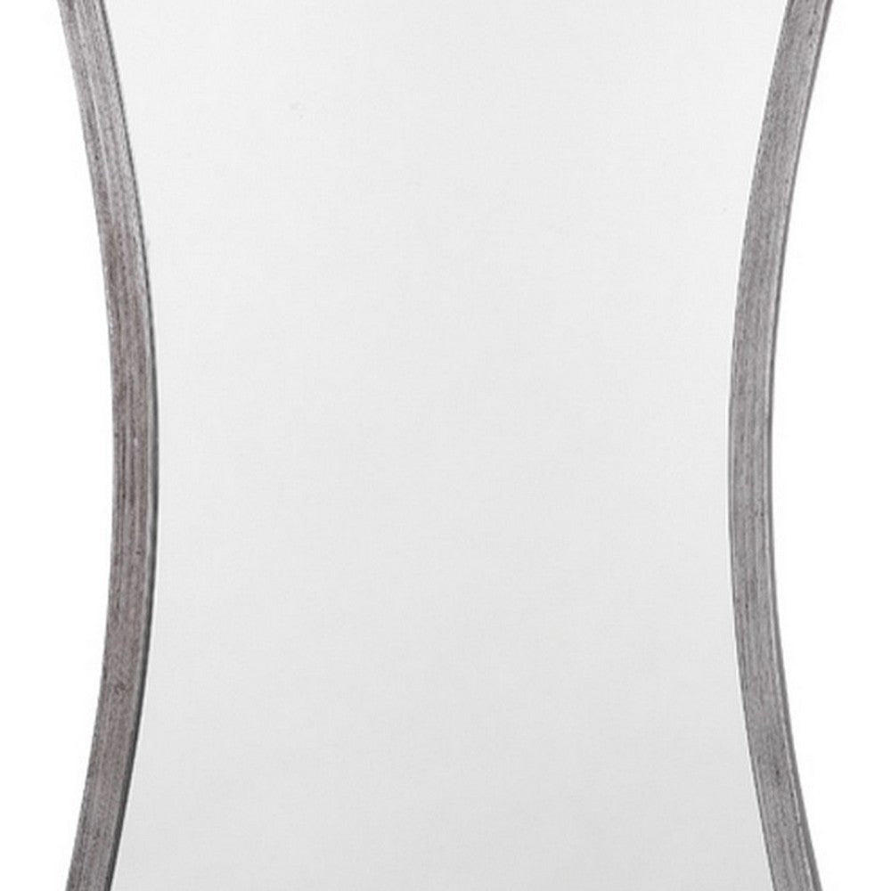 Mirror with Arched Design and Metal Frame Antique Silver By Casagear Home BM241160