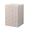 Side Table with Square Frame and Faux Shagreen Accent, Beige By Casagear Home