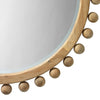 Mirror with Spherical Beads Accent and Wooden Frame Brown By Casagear Home BM241185