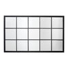 Mirror with Sleek Grid Design Metal Frame, Black By Casagear Home