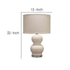 Table Lamp with Stacked Bellied Design Ceramic Base Cream By Casagear Home BM241196