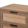 Side Table with MDF Frame and 2 Rattan Weaving Front Drawers Brown By Casagear Home BM241210