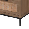 Side Table with MDF Frame and 2 Rattan Weaving Front Drawers Brown By Casagear Home BM241210