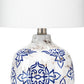 Table Lamp with Floral Pattern Ceramic Base White By Casagear Home BM241220