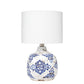 Table Lamp with Floral Pattern Ceramic Base, White By Casagear Home