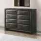 Dresser with Beveled Front 8 Storage Drawers Gray By Casagear Home BM241245