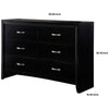 Dresser with 6 Storage Drawers and Metal Curved Pulls Black By Casagear Home BM241247