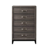 Chest with 5 Storage Drawers and Grain Details Gray By Casagear Home BM241250