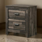 Nightstand with 2 Drawers and Butcher Block Design, Brown By Casagear Home