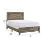 Full Size Wooden Bed with Panel Design Headboard Rustic Brown By Casagear Home BM241276