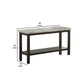 Sofa Table with Textured Marble Top and 1 Slatted Shelf Brown By Casagear Home BM241298