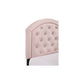 Twin Platform Bed with Curved Button Tufted Headboard Pink By Casagear Home BM241304