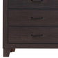 Wooden Accent Chest with 5 Drawers and Block Leg Supports Dark Brown By Casagear Home BM241359