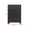 Wooden Accent Chest with 5 Drawers and Block Leg Supports Dark Brown By Casagear Home BM241359