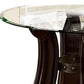 End Table with Round Glass Top and Scrolled Body Brown By Casagear Home BM241377