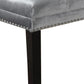 Bench with Nailhead Trims and Fabric Upholstered Seat,Silver By Casagear Home BM241381