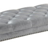 Bench with Nailhead Trims and Fabric Upholstered Seat,Silver By Casagear Home BM241381