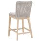 Counter Stool with Mesh Design Rope Backrest Brown and Gray By Casagear Home BM241795