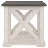 End Table with Bottom Shelf and Cross Buck Design Gray and White BM241859