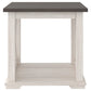 End Table with Bottom Shelf and Cross Buck Design Gray and White BM241859