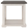 End Table with Bottom Shelf and Cross Buck Design Gray and White BM241859