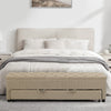 Bench with Button Tufting and Pull Out Storage, Beige By The Urban Port