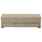 Bench with Button Tufting and Pull Out Storage Beige By The Urban Port BM241906