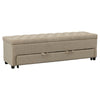 Bench with Button Tufting and Pull Out Storage Beige By The Urban Port BM241906