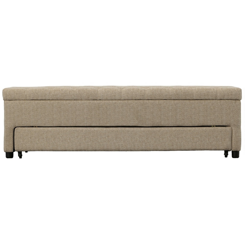 Bench with Button Tufting and Pull Out Storage Beige By The Urban Port BM241906