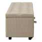 Bench with Button Tufting and Pull Out Storage Beige By The Urban Port BM241906