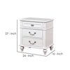 Nightstand with 3 Drawers and Built In USB Port White By Casagear Home BM241909