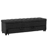 Bench with Button Tufting and Pull Out Storage Gray By The Urban Port BM241933