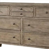 Dresser with 8 Storage Drawers and Turnip Feet Natural Brown By Casagear Home BM241938