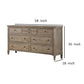 Dresser with 8 Storage Drawers and Turnip Feet Natural Brown By Casagear Home BM241938