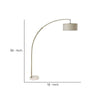 Floor Lamp with Arched Extendable Neck and Marble Base Antique Gold By Casagear Home BM241949