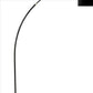 Floor Lamp with Arched Extendable Neck and Marble Base Black By Casagear Home BM241950