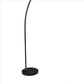 Floor Lamp with Arched Extendable Neck and Marble Base Black By Casagear Home BM241950