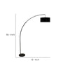 Floor Lamp with Arched Extendable Neck and Marble Base Black By Casagear Home BM241950