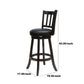 Swivel Bar Stool with Curved Vertically Slatted Back Dark Brown By Casagear Home BM241954