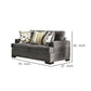 Loveseat with Fabric Upholstery and Accent Pillows Gray By Casagear Home BM241979