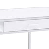 Writing Desk with 1 Drawer and 2 Compartments White and Chrome By Casagear Home BM242022