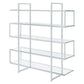 Bookcase with 5 Tempered Glass Shelves and Electroplated Frame Chrome By Casagear Home BM242029